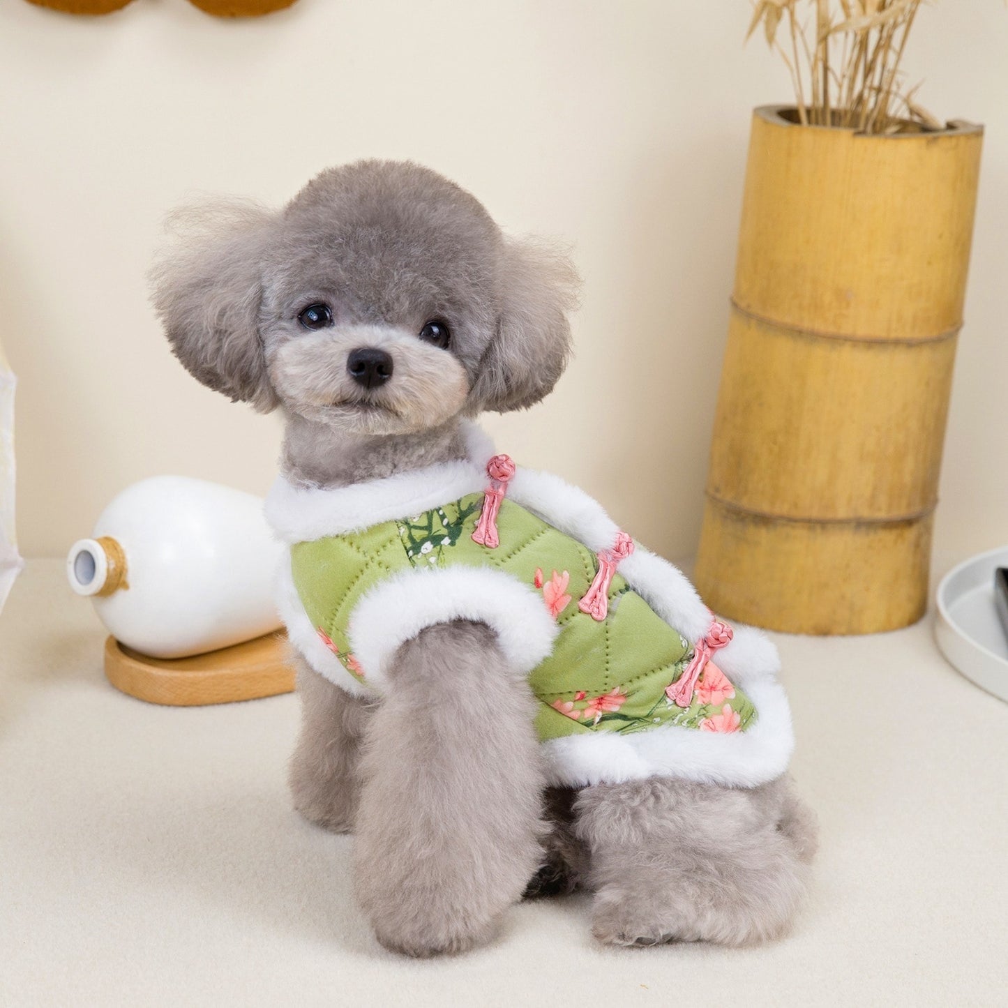 人気ペット用品犬の服猫小型犬暖かく快適なテディカントリースタイルの綿ベスト