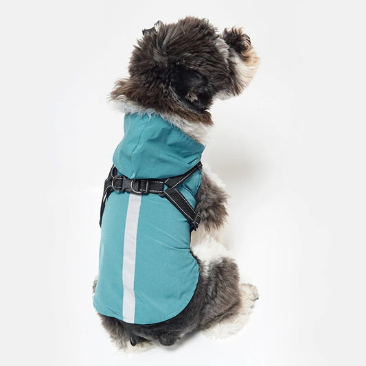 ペット レインコート ドッグウェア ハーネス 犬の服 犬服 雨服 雨具 パーカー フード付き 雨具 お散歩 梅雨対策 着脱簡単 四足 小中型犬用 雨の日 防水