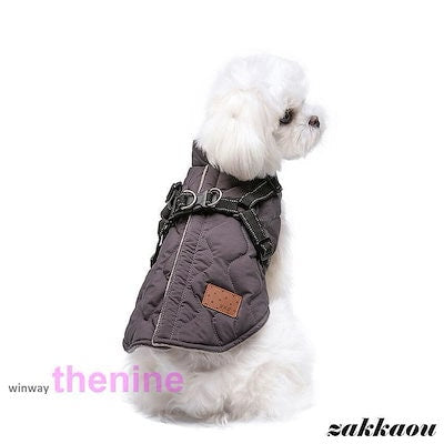 犬 服 ジャンパー 犬の服 ハーネス一体型防寒ジャンパー ドッグウェア ジャケット 小型犬 中型犬 秋 秋服 冬 冬用 冬服 秋冬 おしゃれ アウター コート お出かけ