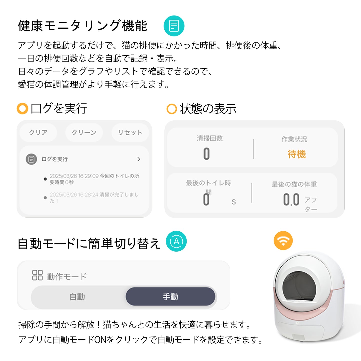 【安心保証】【2025年新仕様】自動ネコトイレ 猫 トイレ 消臭ケース 猫用 猫トイレ 自動 清掃 重量センサー 安全 多頭飼い 大容量 留守番 脱臭 猫砂 掃除 飛び散り防止 スマホ アプリ 遠隔操