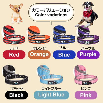 犬 首輪 カラー かわいい 犬用 首輪 軽い 反射 中型犬 大型犬 超大型犬 小型犬 新品 大人気 おしゃれ 伸縮 持ちやすい カラフル
