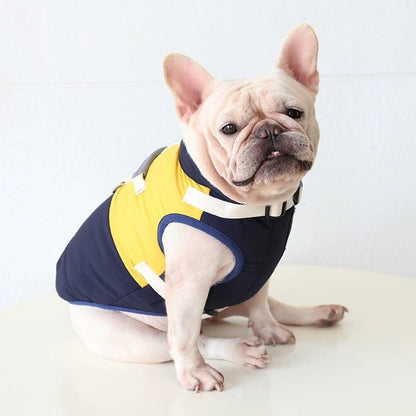 アウター ドッグウェア 【クーポン配布中】中型犬用 ボア 秋 Dカン付き イエロー ベージュ ジャンパー 冬 裏起毛 ブルゾン 犬服 ダウン風ベスト