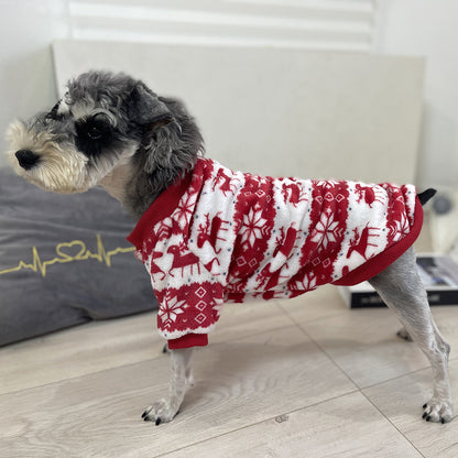 犬服秋冬用ペット服猫服防寒保温厚手犬服クリスマスペットパーカー