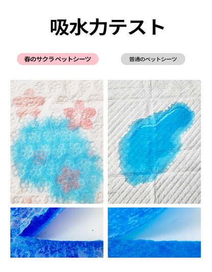 <a href="https://www.qoo10.jp/gmkt.inc/Search/brand.aspx?brandno=109151" target="_blank" class="title_brand" id="btn_brand" title="Honeycare">Honeycare</a>ペットシーツ サクラ柄入り ペットシート厚型　サイズ選択可 レギュラー ワイド スーパーワイド 256枚 128枚 64枚 まとめ買い サクラの香り付き 犬 猫 ペット用品