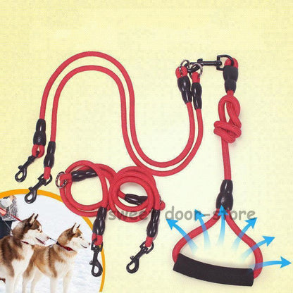 犬 リード 1.5m 2頭 3頭 4頭 リード ロングリード 持ちやすい 小型犬 中型犬 散歩 コンパクト 長い 多頭飼い 使いやすい 軽量