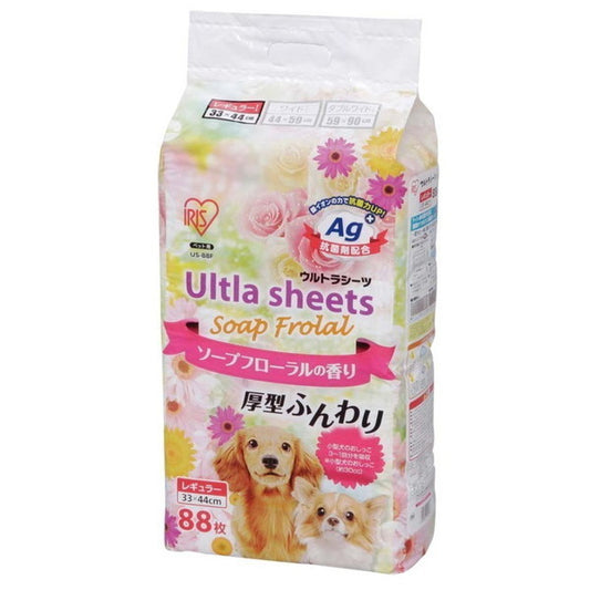 <a href="https://www.qoo10.jp/gmkt.inc/Search/brand.aspx?brandno=49458" target="_blank" class="title_brand" id="btn_brand" title="アイリスオーヤマ">アイリスオーヤマ</a>ソープフローラル香り付ウルトラシーツ レギュラー US-88F