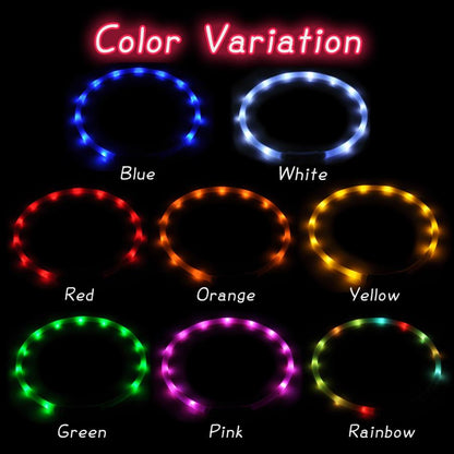 光る首輪 光る 充電式 散歩 首輪 LED おしゃれ 犬 夜 ペット レインボー 猫 USB ライト