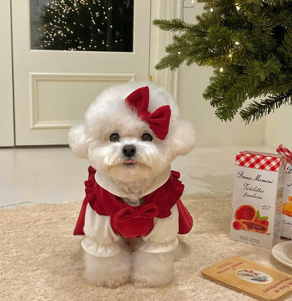 ペット服 クリスマススカート秋冬小型犬ペット猫服