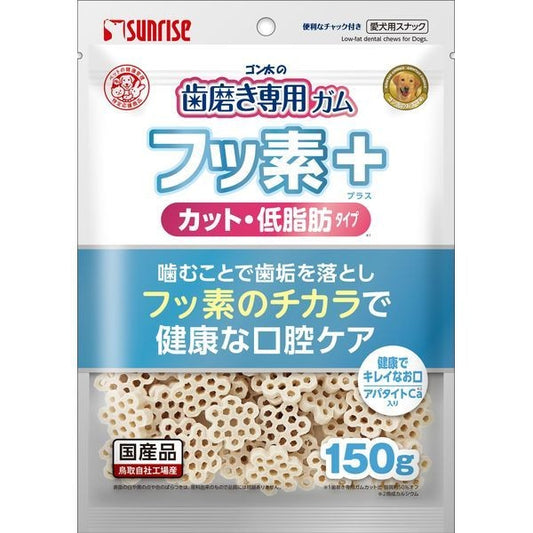 <a href="https://www.qoo10.jp/gmkt.inc/Search/brand.aspx?brandno=26472" target="_blank" class="title_brand" id="btn_brand" title="マルカン">マルカン</a>ゴン太の歯磨き専用ガム フッ素プラス カット アパタイトカルシウム入り 低脂肪 150g