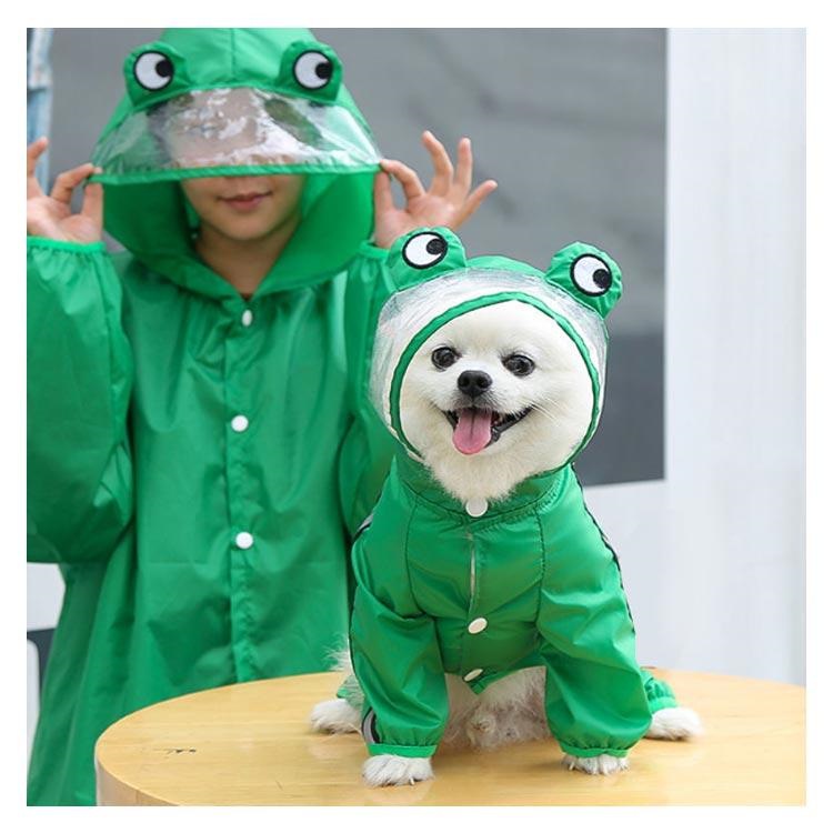 犬服 レインコート ドッグウェア 雨具 レインウェア ポンチョジャケット ペット服 ドッグ フード付き 反射テープ付き 雨の日 防水