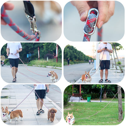 犬 リード 2.6m ショルダーリード 肩掛けリード 2頭引き リード ロングリード 反射機能 小型犬 中型犬 散歩 コンパクト 長い 多頭飼い