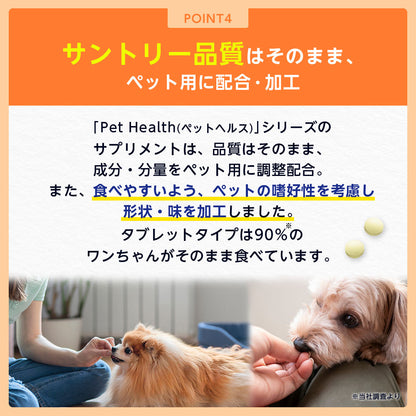 <a href="https://www.qoo10.jp/gmkt.inc/Search/brand.aspx?brandno=128060" target="_blank" class="title_brand" id="btn_brand" title="Suntory Wellness">Suntory Wellness</a>サントリー 公式 Pet Health (ペットヘルス) グルコサミン プラス 動物用栄養補助食品 60粒入/約10～30日分
