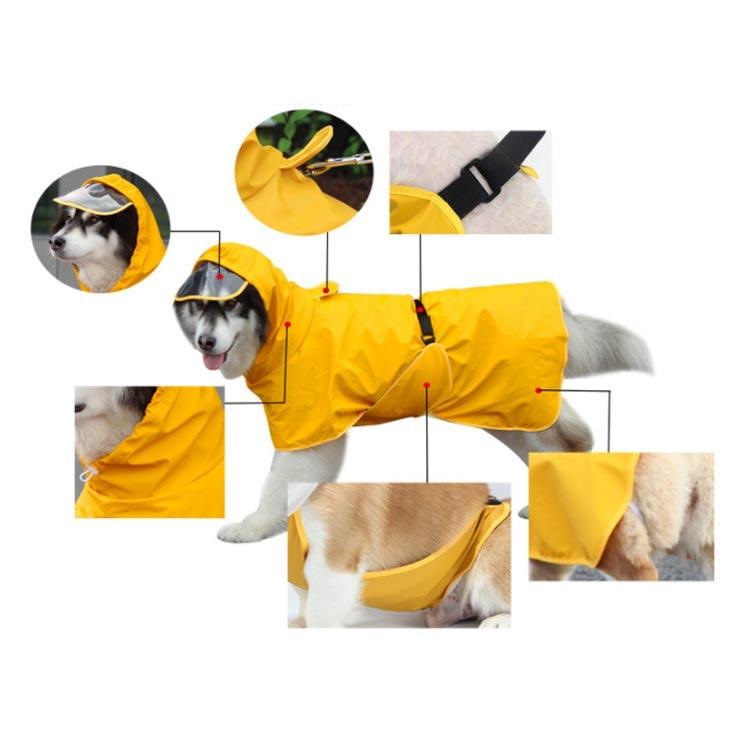 犬のカッパ ペット服 中型 犬用レインコート ドッグウェア 犬レインコート ねこ ハーネス付け可能 カッパ 犬服 帽子付 軽量 犬 いぬ リード穴