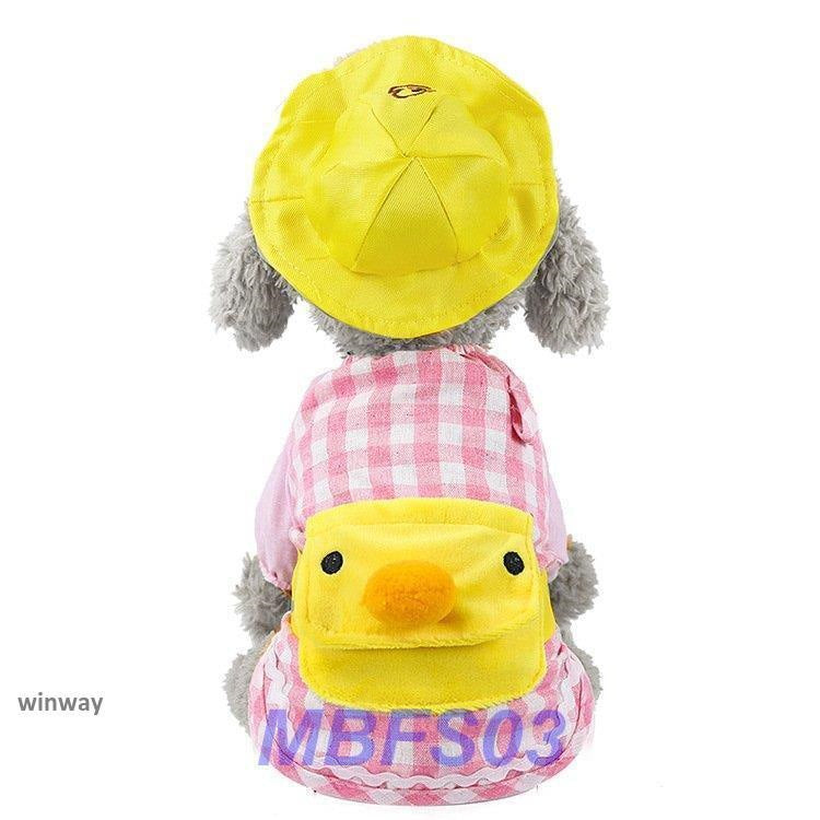 ワンちゃん服 小型犬 犬服 犬の服 おしゃれ 安い ドックウェア 犬服 ペット服 チェック柄 格子 幼稚園 帽子付き アヒル かわいい 春 秋 夏 通販