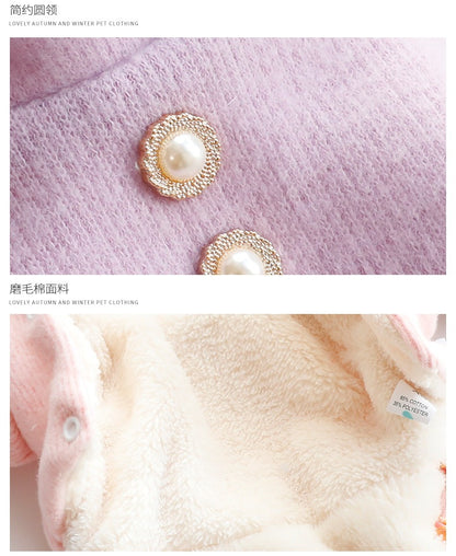 2色の新金犬の服かわいい猫のバブルスリーブロリータお姫様リボン本ピンクワンピース新生ミルク犬のミルク猫の子犬マシュマロ小型犬ペットテディ服CXDZ23