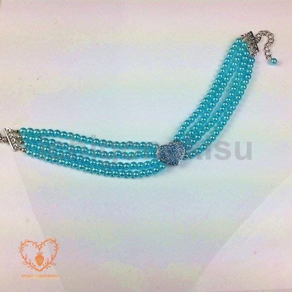 フェイクパール 小型犬 犬用 ハート ラインストーン 首輪 キラキラ チェーン 犬用ネックレス ネックレス 犬用アクセサリー 煌め アクセサリー 多重