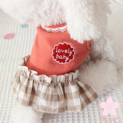 大人気 上品 ペット服 安い 犬 春 夏 秋 チェック タンクトップ ワンピース かわいい 可愛い ハイブランド 猫 ドッグウェア