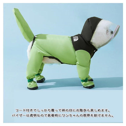 犬 レインコート ドッグウェア 犬用 犬服 防水ウェア 4本足 梅雨対策 雨具 ワンちゃん 服 リード穴有り 調整ベルク カッパ フード付き 脱着簡単