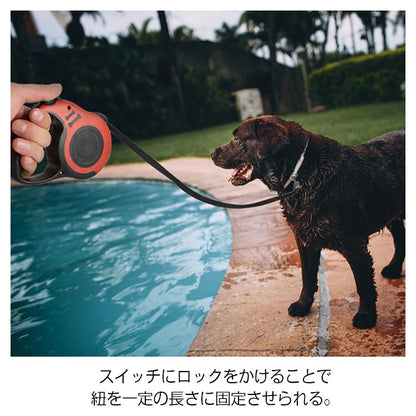 リード 小型犬 中型犬 猫 犬用 長さ3m 伸縮リード テープタイプ コードタイプ 頑丈 ロングリード 伸びるリード 巻き取り お散歩 コンパクト 軽量