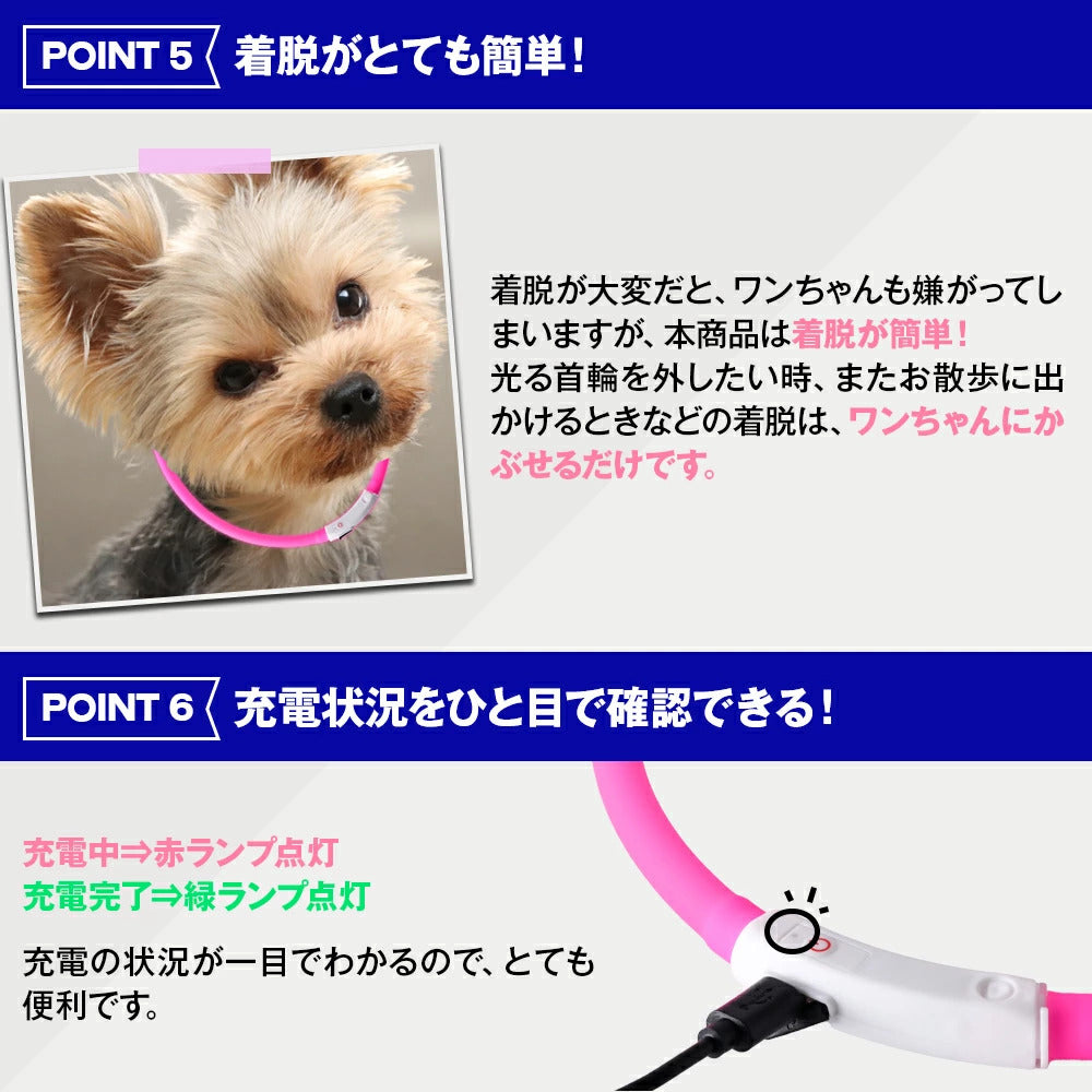 <a href="https://www.qoo10.jp/gmkt.inc/Search/brand.aspx?brandno=115529" target="_blank" class="title_brand" id="btn_brand" title="ZELDNER">ZELDNER</a>光る首輪 【2個セット】 USB充電式 サイズ調整可 LEDライト 光る 首輪 ペット 犬 猫 カラー 点灯 点滅 小型犬 中型犬 大型犬 夜 散歩 安全 事故防止 安全グッズ ペット用品 ドッグ
