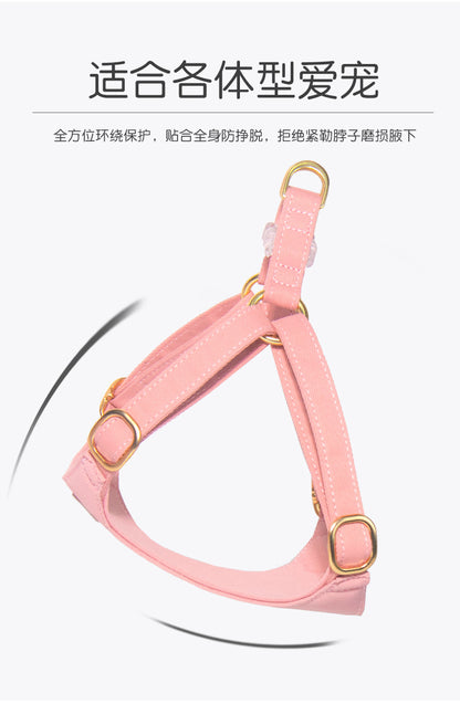 シンプル ハーネス 簡単装着 お出かけ 小型犬 胴輪 ネコ用ハーネス ハーネスリードセット リード 犬用 犬用ハーネス おしゃれ 軽量 2点セット 犬 お散歩 猫用 ペットハーネス リーシュ 中型犬