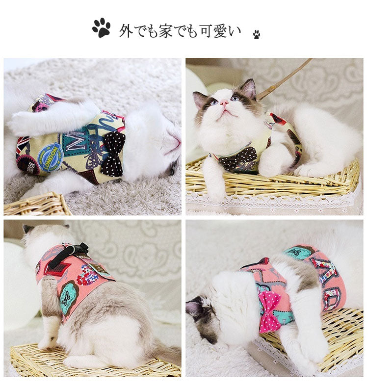 ペット用品猫用ハーネス＆リードのセット S M L