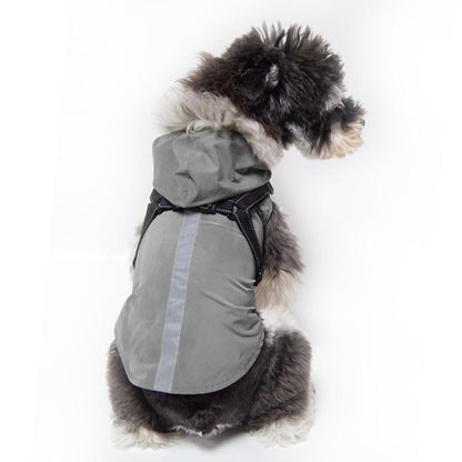 キャットウェア防水服 ペット用レインコート 犬服 フード付き 猫服 中型犬 犬レインコート リード穴あり 小型犬 撥水 反射テープ付き ドッグウェア レインウェア