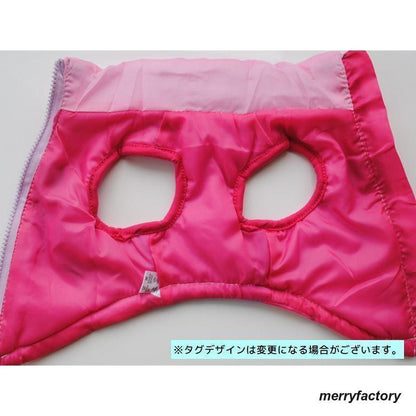 ペットウェア 中綿ベスト チョッキ ドッグ キャット 犬服 猫服 小型犬 中型犬 袖なし 背中ファスナー かわいい キュート お散歩 お出かけ 防寒
