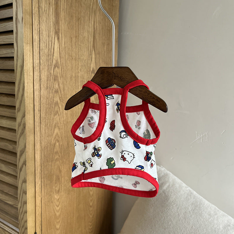 [犬 服]犬 洋服 ins人気商品 子犬犬ペット服夏かわいい通気ベスト小型犬抜け毛防止スリング