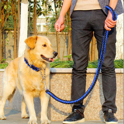 送料無料 リード 首輪 2点セット 犬 首輪セット リードセット 小型犬 中型犬 大型犬 太く 頑丈 丈夫 犬用リード 極太 編み紐 噛み癖 防止 ドッググッズ 散歩 お出かけ しつけ ペット ペット