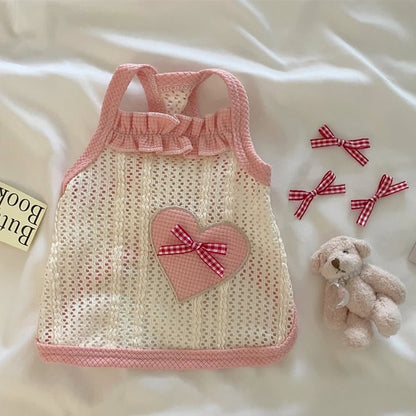 [犬 服]犬 洋服 ins人気商品 ペット犬服かわいい薄型通気性愛メッシュスリング小型犬猫ベスト