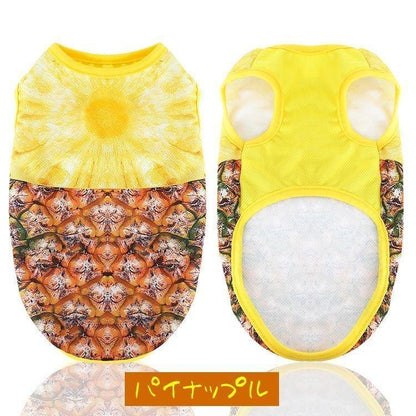 新作登場 上品 ペットファッション ペット服 タンクトップ ドッグウエア キャットウエア メッシュ 薄手 ノースリーブ 袖なし 犬 猫 小型犬 フルーツ柄 リアル