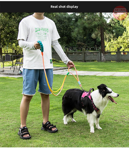 多機能 ダブルリード ランニングリード ハンズフリーリード 犬 肩掛けリード リード 大型犬 中型犬 ショルダーリード 小型犬
