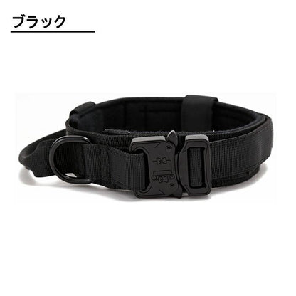 着 小型犬 サバイバル ナイロン製 首輪 ペット用 ミリタリー 中型犬 犬 首輪 迷彩 犬 ハンドル付き グリップ 大型犬 訓練 おしゃれ