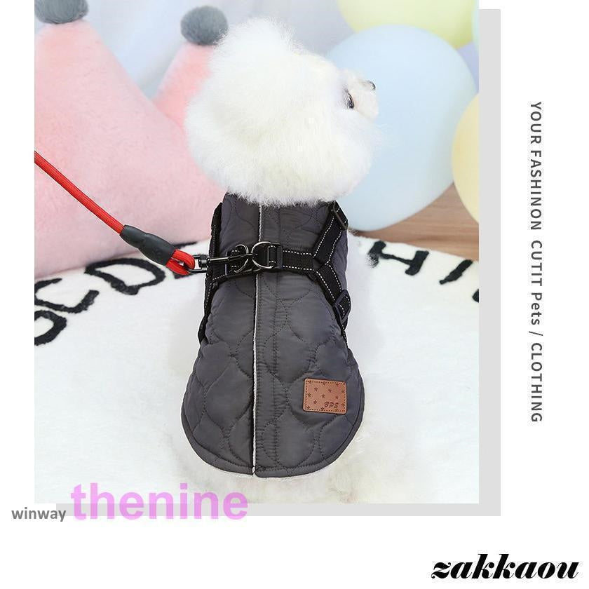 犬 服 ジャンパー 犬の服 ハーネス一体型防寒ジャンパー ドッグウェア ジャケット 小型犬 中型犬 秋 秋服 冬 冬用 冬服 秋冬 おしゃれ アウター コート お出かけ