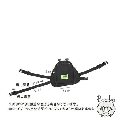 ペット用 リュック付きハーネス お出掛け 散歩グッズ 犬用 旅行 胴輪 外出 バックパック かわいい リュックサック ワンタッチバックル Dカン付き