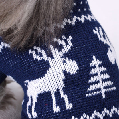 新作 ペットウェア 犬服クリスマス衣雪花セーターハロウィンペット服セーターヘラジカ衣犬セーター