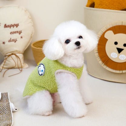 人気犬服ペット服猫秋冬新作テディビション背中開きペレットラムズウールベスト
