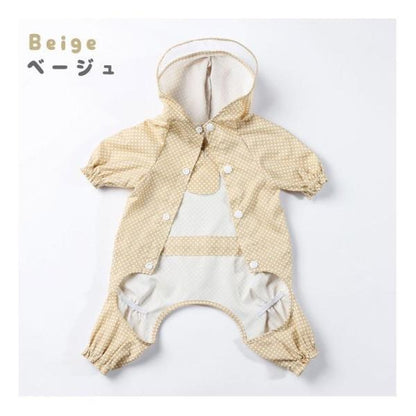 犬 レインコート ペット服 小型犬 中型犬 レインウェア 雨合羽 カッパ ドッグウェア ベージュ ピンク ブルー 犬服 ペット 防水 梅雨対策 ドローコード
