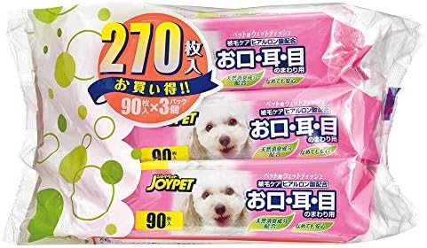 JOYPET(ジョイペット) JOYPET ウェットティッシュ お口・耳・目のまわり用 90枚×3個 ペット用 270枚入(90枚入×3個パック)