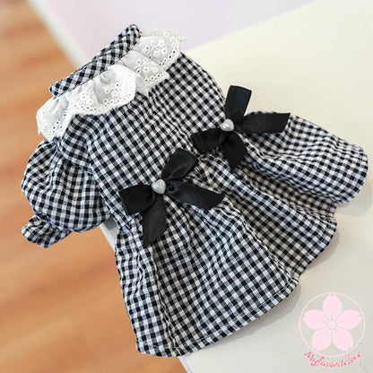 新入庫 ペット 服 安い 犬 春 夏 秋 ブラック チェック 柄 ワンピース かわいい 可愛い ハイブランド 猫 ドッグウェア