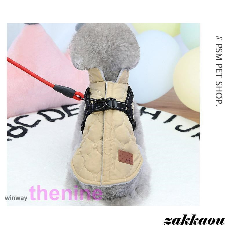 犬 服 ジャンパー 犬の服 ハーネス一体型防寒ジャンパー ドッグウェア ジャケット 小型犬 中型犬 秋 秋服 冬 冬用 冬服 秋冬 おしゃれ アウター コート お出かけ