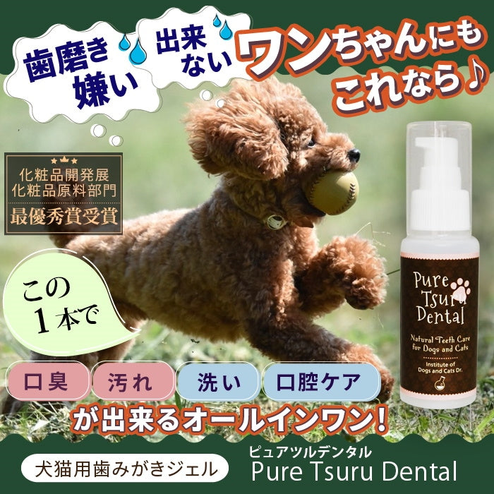 獣医推薦愛犬愛猫の歯垢歯石歯周病が塗るダケでツルツルな歯に！安心安全な100％天然由来！歯磨ジェル　ピュアツルデンタル60m