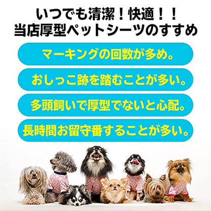 サイズ：ワイド 200枚(50枚入×4袋) フリーリー ペットシーツ 厚型 ワイド 200枚 柄付き