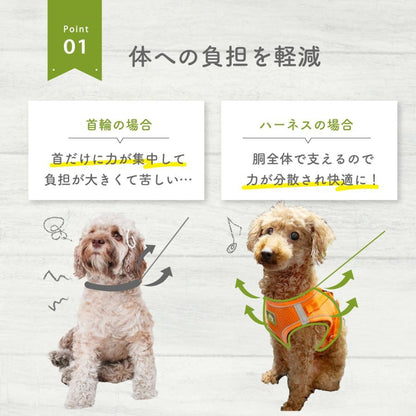 犬 犬用 ハーネス おしゃれ 簡単装着 犬の 小型犬 中型犬 大型犬 胴輪 リード 脱げない かわいい