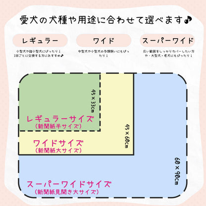 Japapet ペットシーツ 厚型 ワイドサイズ 60×45cm 44枚入り 使い捨てタイプ