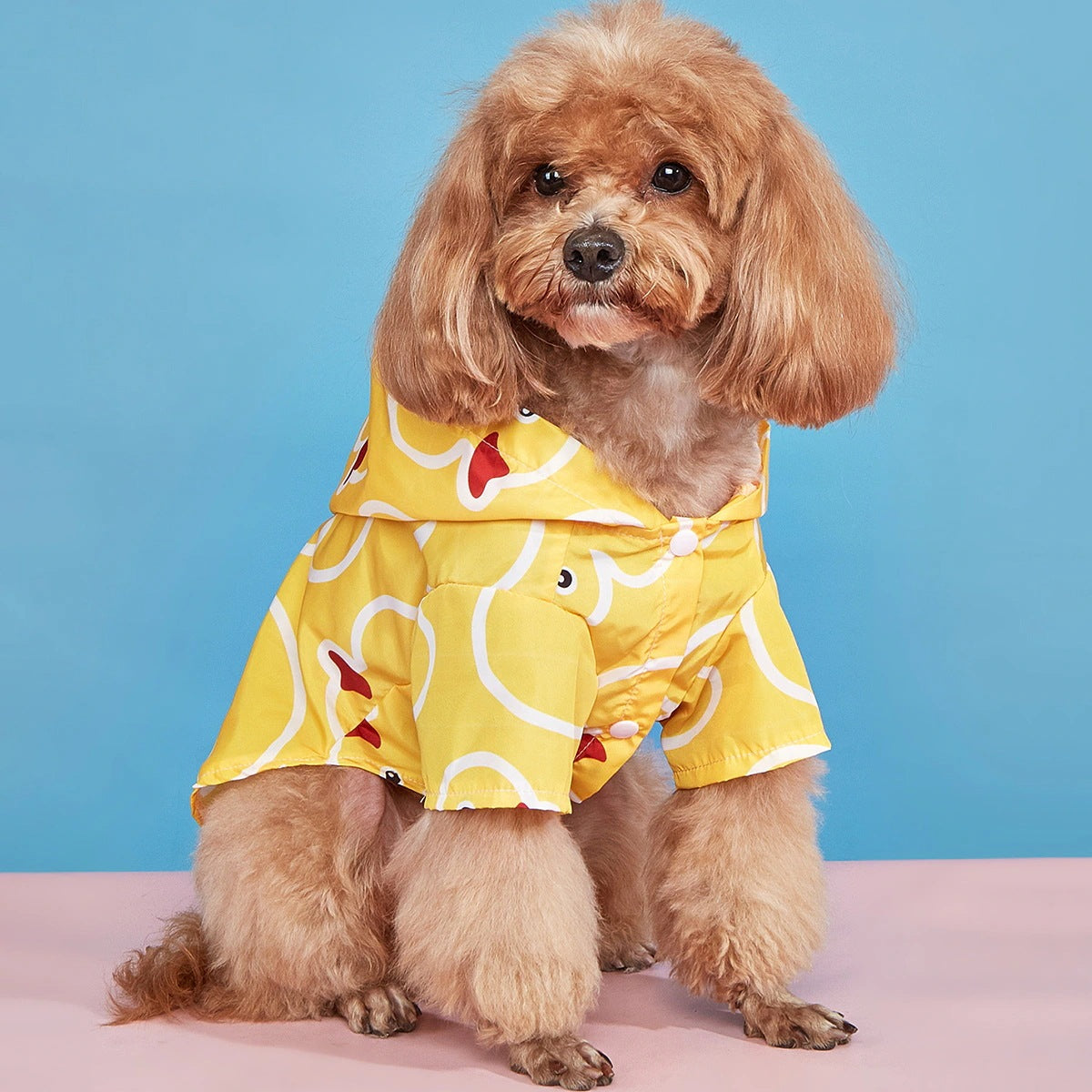 人気防水ペット服かわいいフード付き犬服新品！