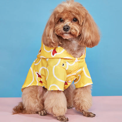 人気防水ペット服かわいいフード付き犬服新品！
