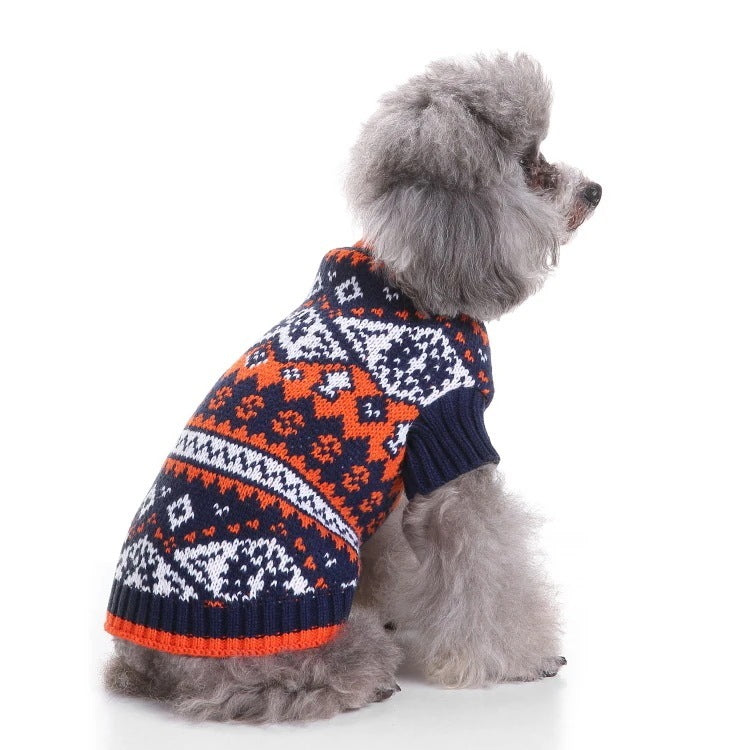 新作 ペットウェア 犬服クリスマス衣雪花セーターハロウィンペット服セーターヘラジカ衣犬セーター