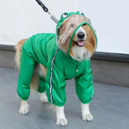 犬服 レインコート ドッグウェア 雨具 レインウェア ポンチョジャケット ペット服 ドッグ フード付き 反射テープ付き 雨の日 防水